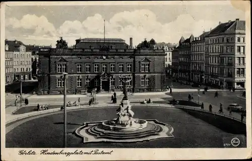Ak Görlitz in der Lausitz, Hindenburgplatz, Postamt