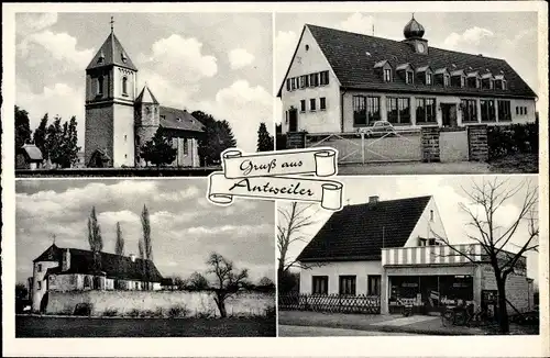 Ak Antweiler Mechernich Kreis Euskirchen, Kirche, Geschäft, Rathaus