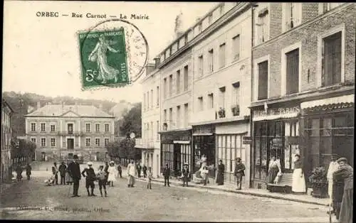 Ak Orbec Calvados, Rue Carnot, La Mairie