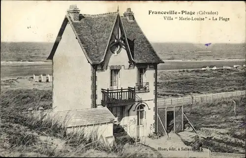 Ak Franceville Plage Calvados, Villa Marie Louise, La Plage