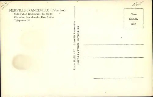 Ak Merville Franceville Calvados, Cafe-Restaurant du Stade