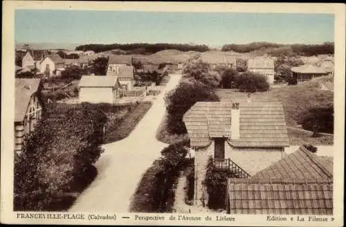 Ak Franceville Plage Calvados, Perspective de l'Avenue de Lisieux