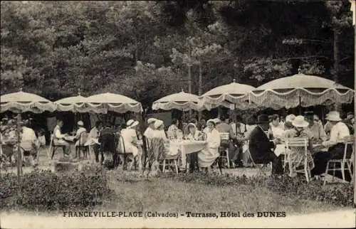 Ak Franceville Plage Calvados, Terrasse, Hotel des Dunes, C. Dages