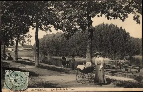 Ak Asnières Hauts-de-Seine, Les Bords de la Seine