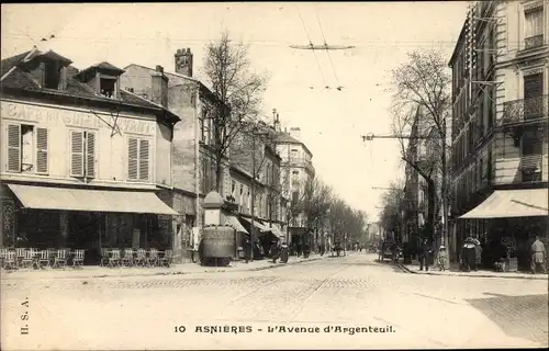 Ak Asnières sur Seine Hauts-de-Seine, L'Avenue d'Argenteuil