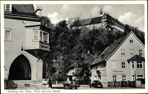 Ak Herzberg am Harz, Schloss, Postamt, Häuser