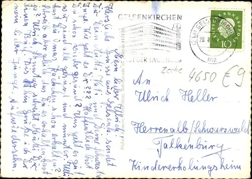 Ak Gelsenkirchen im Ruhrgebiet, Postamt, Hans Sachs Haus, Stadtgarten, Zeche Graf Bismarck, Schloss