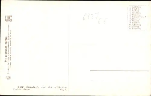 Künstler Ak Rothgeb, G., Bad Rappenau Baden Württemberg, Burg Ehrenberg