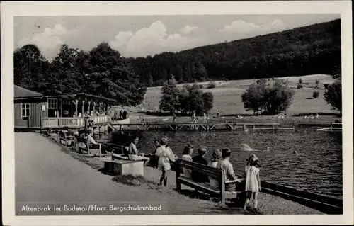 Ak Altenbrak Thale im Harz, Bergschwimmbad