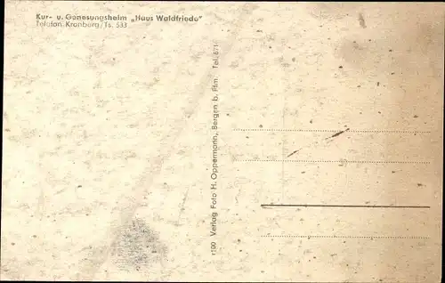 Ak Kronberg im Taunus, Kur Genesungsheim Haus Waldfrieden