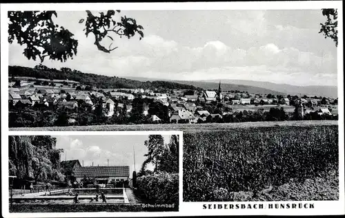 Ak Seibersbach im Hunsrück, Panorama, Schwimmbad
