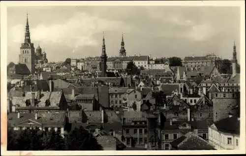 Foto Ak Tallinn Reval Estland, Blick auf den Ort