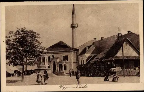 Ak Tuzla Bosnien Herzegowina, Moschee, Straßenszene