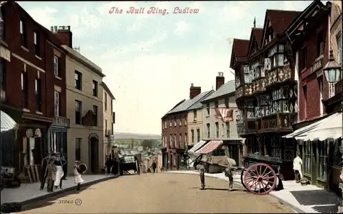 Ak Ludlow Shropshire England, The Bull Ring