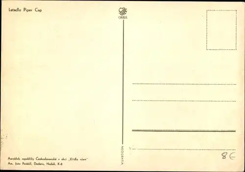 Ak Aeroklub Ceskoslovenskej republiky w akcji Kridla vsetkym, Letadlo Piper Cup