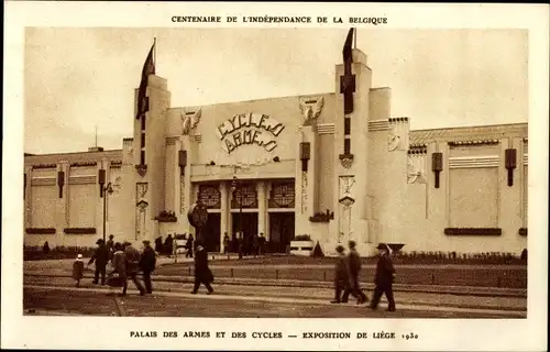 Ak Liege Lüttich Wallonien, Weltausstellung 1930, Palais des Armes, Cycles