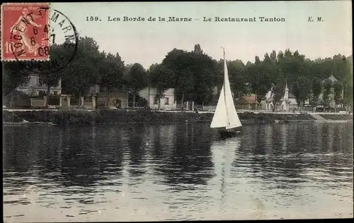 Ak Val de Marne Frankreich, Les Bords de la Marne, Le Restaurant Tanton