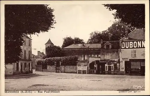 Ak Mandres Val de Marne, Rue Paul Doumer