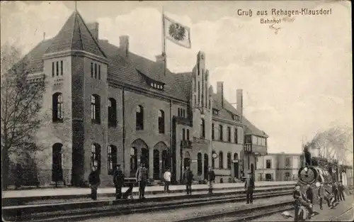 Ak Rehagen Klausdorf Am Mellensee, Bahnhof, Gleisseite