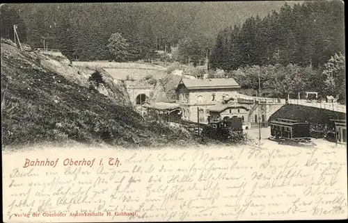 Ak Oberhof im Thüringer Wald, Bahnhof, Gleisseite