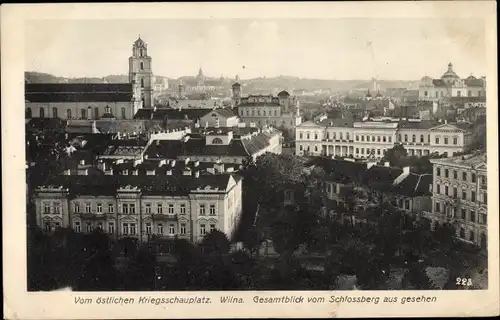 Ak Vilnius Wilna Litauen, Gesamtblick vom Schlossberg aus gesehen