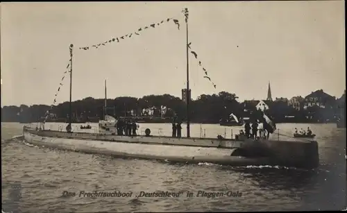 Ak Deutsches U Boot, Unterseeboot, Frachttauchboot Deutschland, Flaggengala, NPG 5661