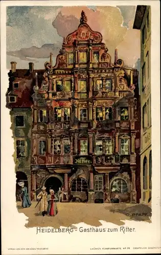 Künstler Litho Pfaff, C., Heidelberg am Neckar, Gasthaus zum Ritter