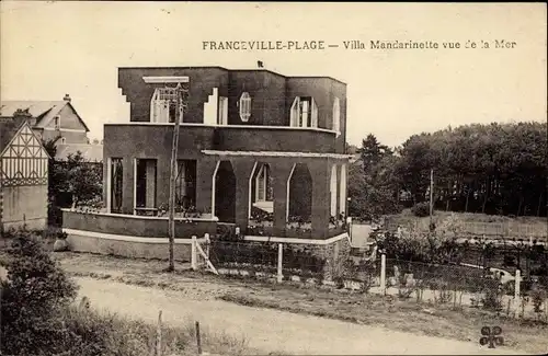 Ak Franceville Plage Calvados, Villa Mandarinette vue de la Mer