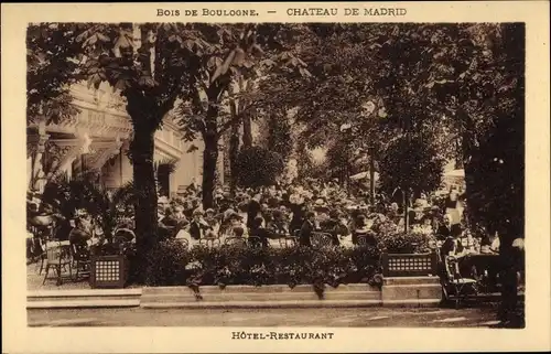 Ak Bois de Boulogne Hauts de Seine, Chateau de Madrid, Hotel-Restaurant