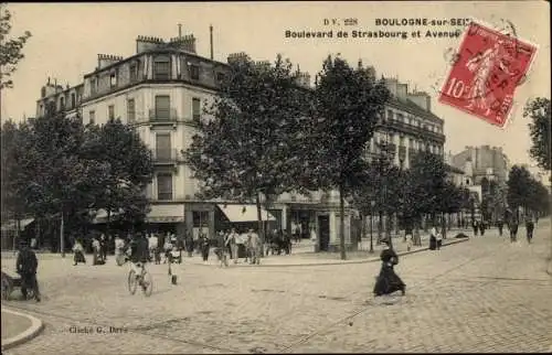 Ak Boulogne sur Seine Hauts de Seine, Boulevard de Strasbourg, Avenue