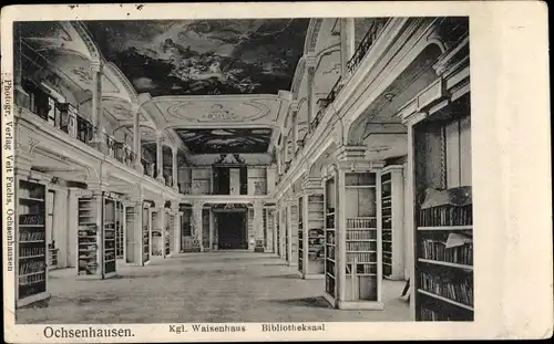 Ak Ochsenhausen in Baden Württemberg, Kgl. Waisenhaus, Bibliotheksaal