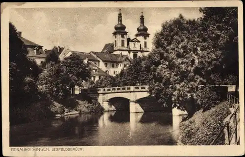 Ak Donaueschingen im Schwarzwald, Leopoldsbrücke