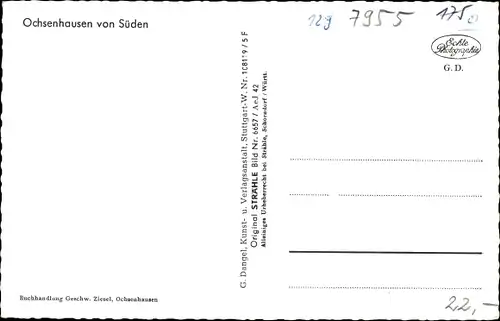 Ak Ochsenhausen in Baden Württemberg, Süden, Fliegeraufnahme