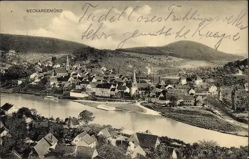 Ak Neckargemünd am Neckar, Panorama, Griechische Weinstube zur Stadt Athen