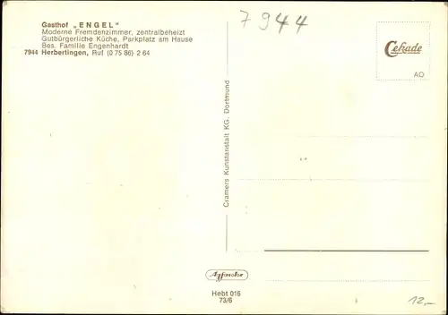 Ak Herbertingen Baden Württemberg, Gasthof Engel