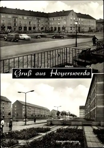 Ak Hoyerswerda Sachsen, Neustadt Magistrale, Altstadt