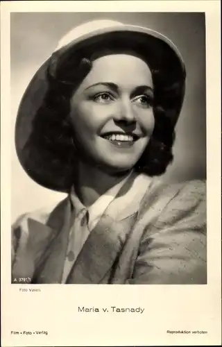 Ak Schauspielerin Maria von Tasnady, Portrait