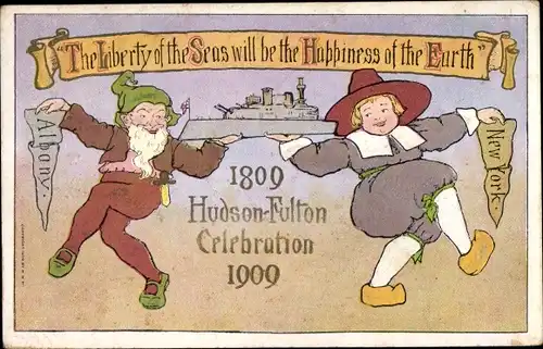 Präge Ak Hudson New York USA, Hudson-Fulton Celebration 1909