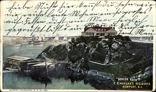 Ak Newport Rhode Island USA, Beacon Rock, E. D. Morgan's Residence