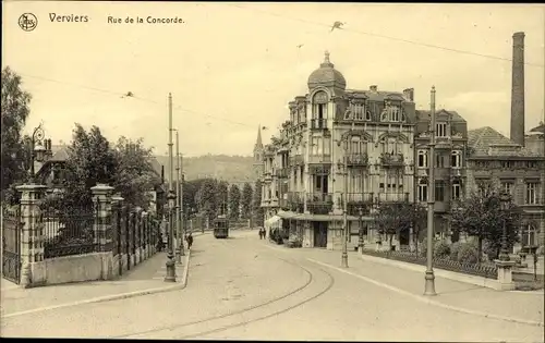 Ak Verviers Wallonien Lüttich, Rue de la Concorde