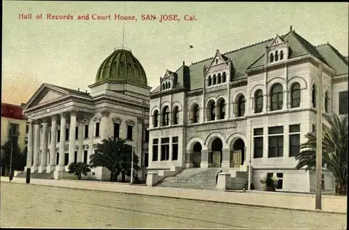 Ak San Jose Kalifornien USA, Hall of Records and Court House