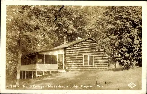 Ak Hayward Wisconsin USA, No. 6 Cottage, Mc Farlane's Lodge