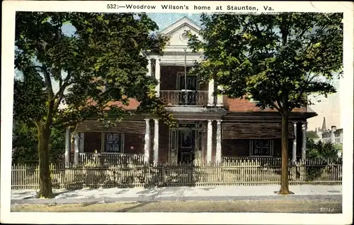 Ak Staunton Virginia USA, Woodrow Wilson's home