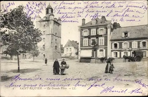 Ak Saint Riquier Somme, La Grande Place