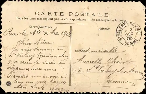 Buchstaben Ak Rue Somme, Un Salut, Schleife, Blumen, Souvenir