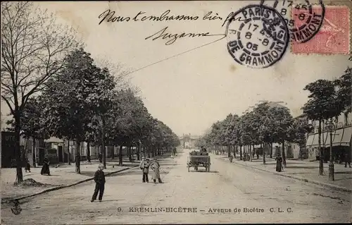 Ak Le Kremlin Bicêtre Val de Marne, Avenue de Bicetre