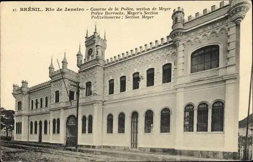 Ak Rio de Janeiro Brasilien, Caserne de la Police, Section de Meyer