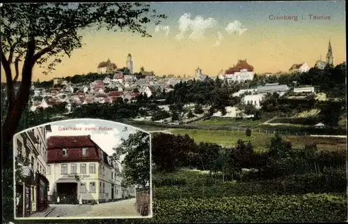 Ak Kronberg im Taunus, Blick auf den Ort, Gasthaus zum Adler