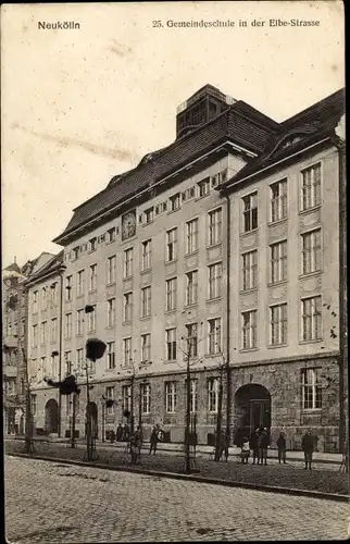 Ak Berlin Neukölln, Gemeindeschule in der Elbe Straße