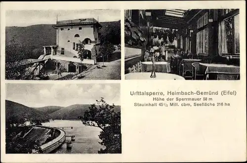 Ak Gemünd Schleiden in der Eifel, Urfttalsperre, Hotel Seehof, Innenansicht